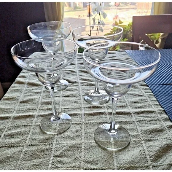 Set of 4 Vintage MCM Frozen Margarita Glass - 8oz Barware Cocktail Stemmed - Picture 3 of 3